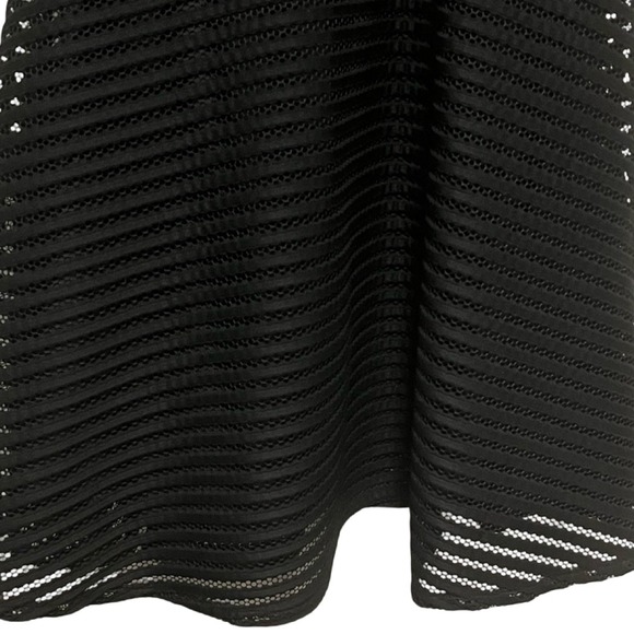 Gracia Black Textured Fit and Flare Knee Length Sleeveless Dress Women's Large - Picture 5 of 10